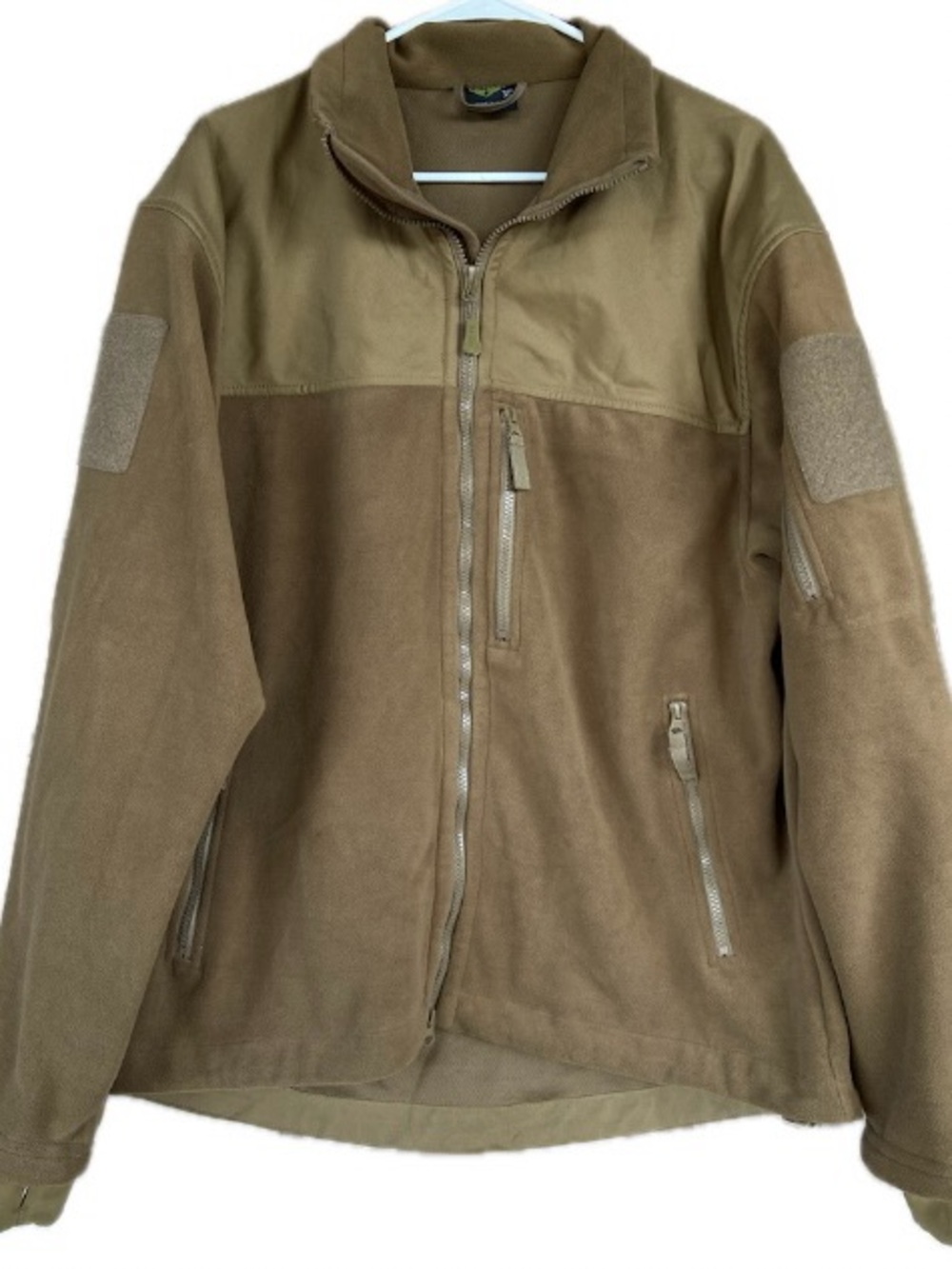 CONDOR Jacket Mens XL Beige Alpha Micro Fleece Full Zip Hiking Outdoors Molle